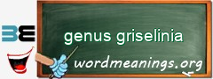 WordMeaning blackboard for genus griselinia